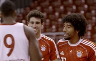 FC Bayern Munchen stars show off their skills... on the basketball court!