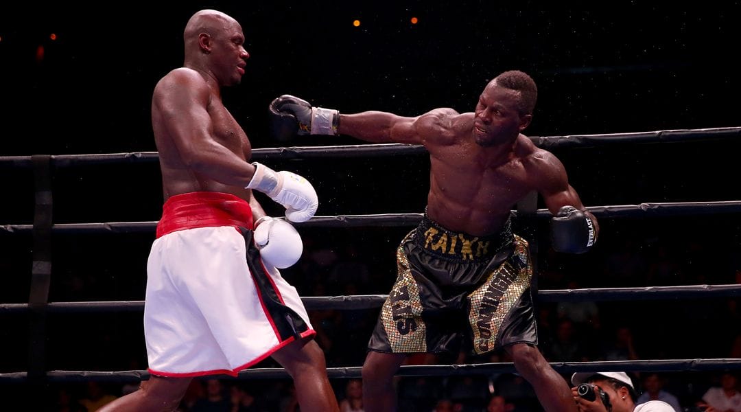 Cruiserweight Steve Cunningham (r) floored Fury in New York City