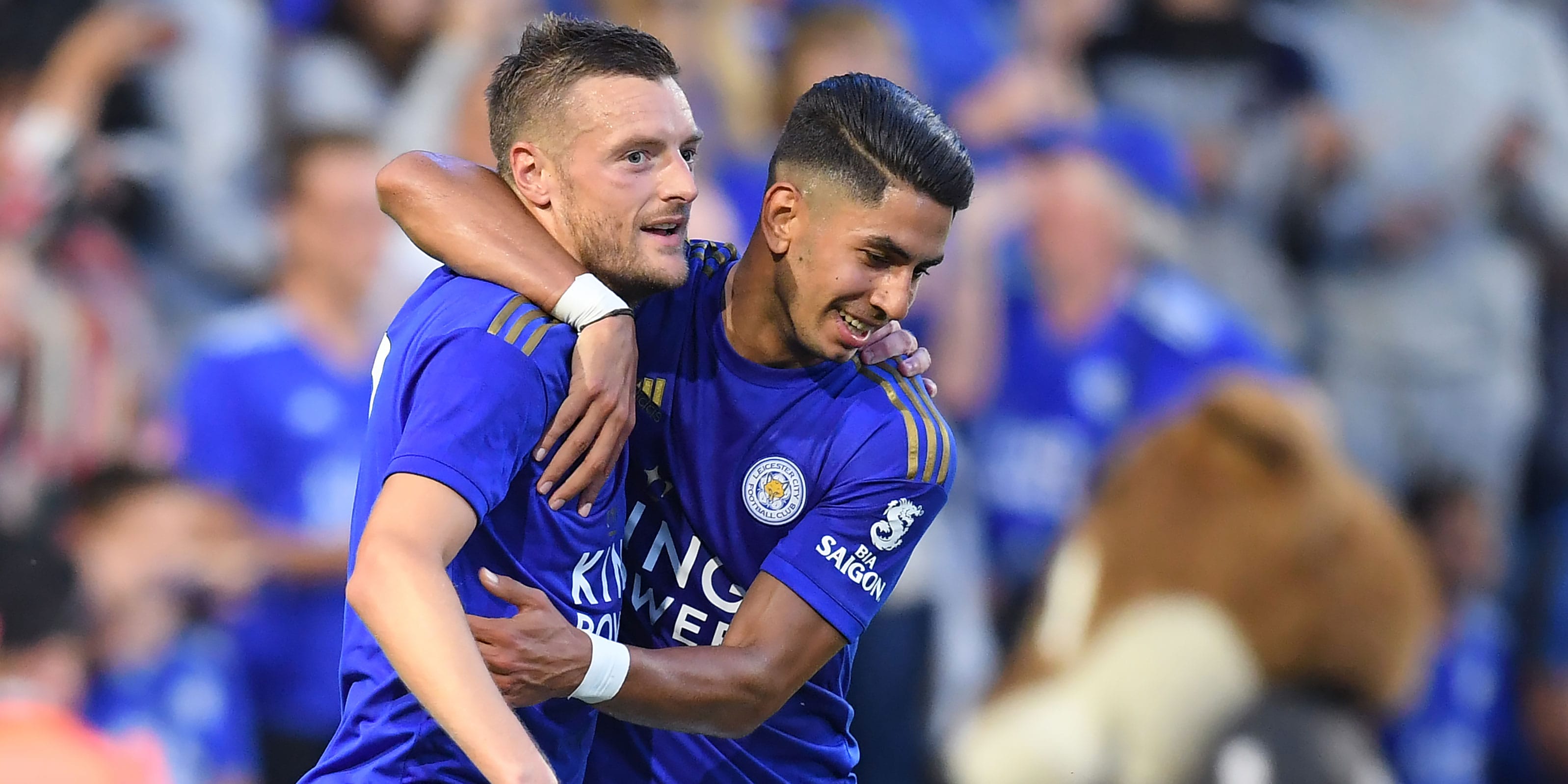 Leicester City players Jamie Vardy and Ayoze Perez