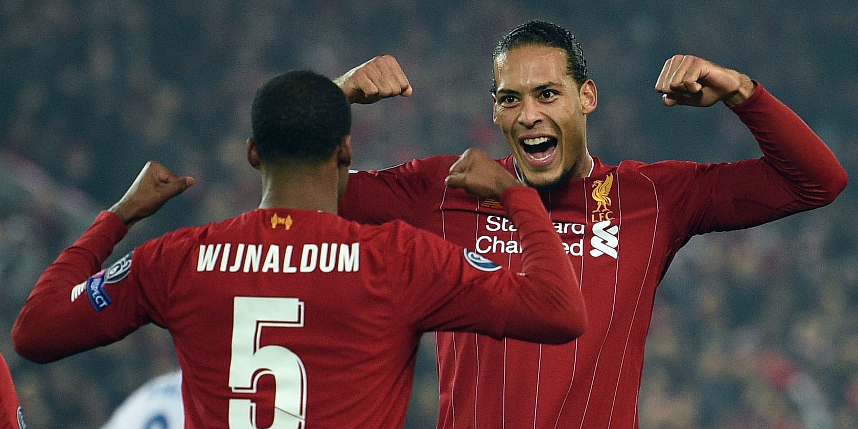 Liverpool players celebrate